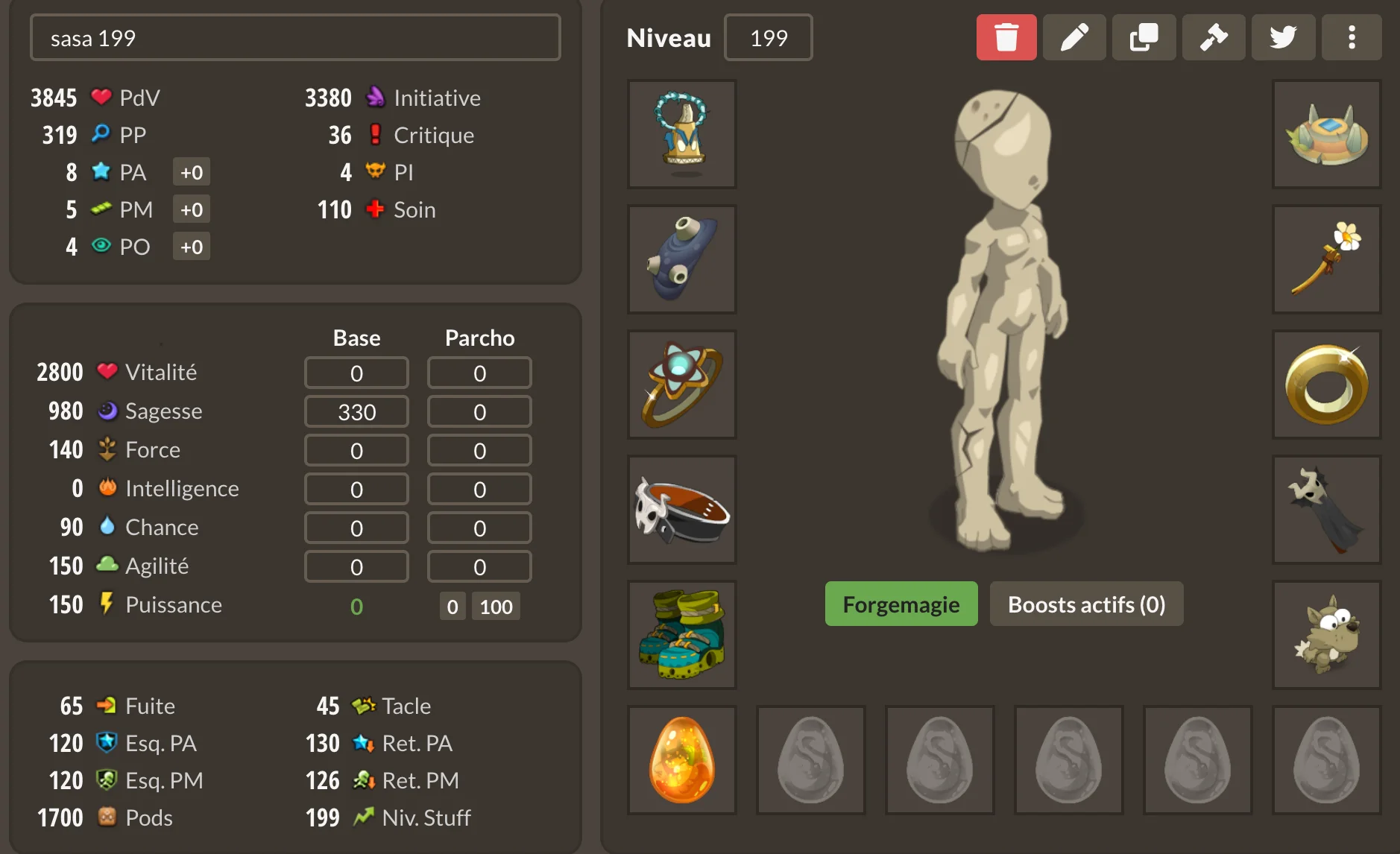 Stuff sagesse niveau 199