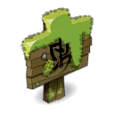 Pancarte aux inscriptions étranges